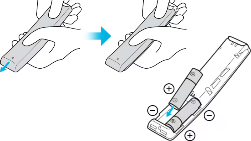 cara membuka penutup baterai dan memasang baterai remote ac samsung